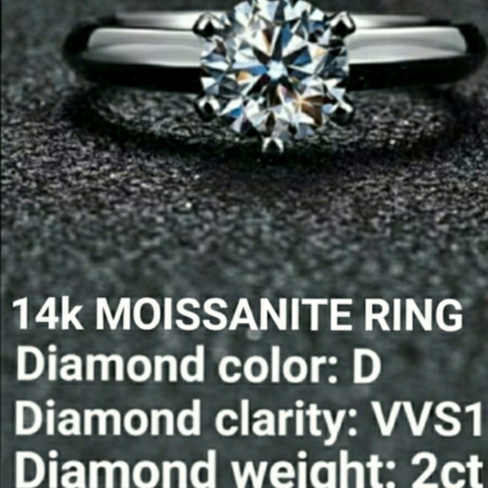 $1500  2CT 14K D2.00 MOISSANITE WHITE GOLD